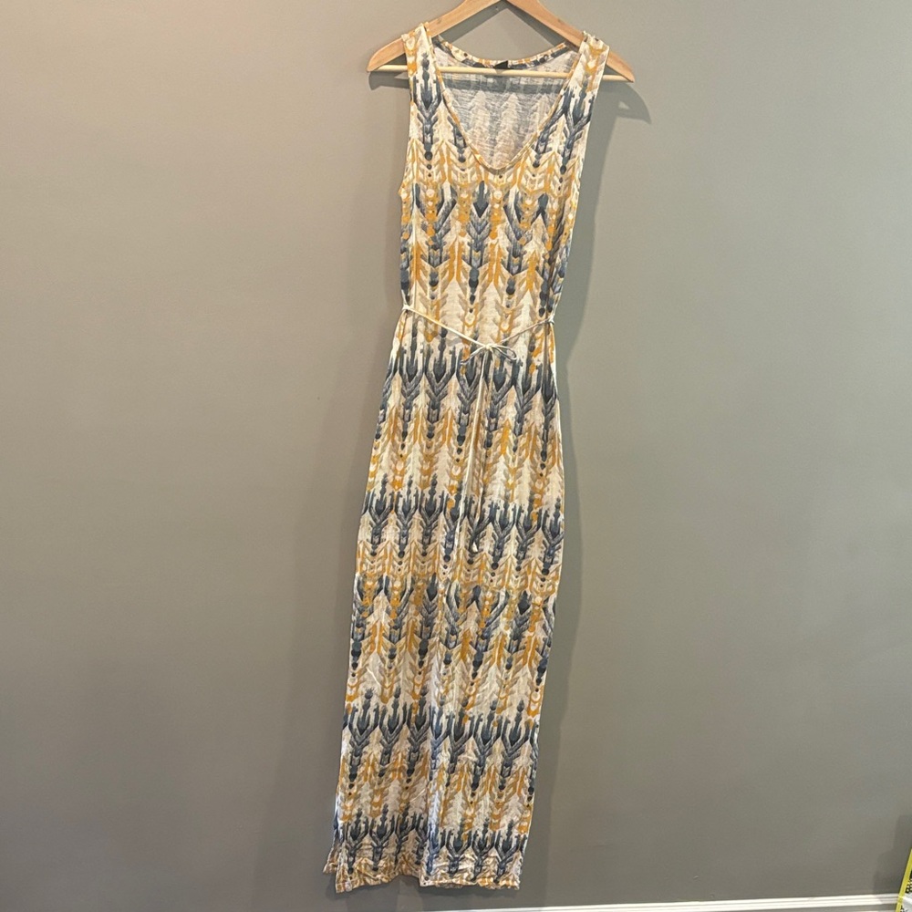 H&M Yellow and Blue Patterned Maxi Dress